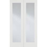 White Primed Pattern 20 Glazed Internal French Door Pair Wooden Timber